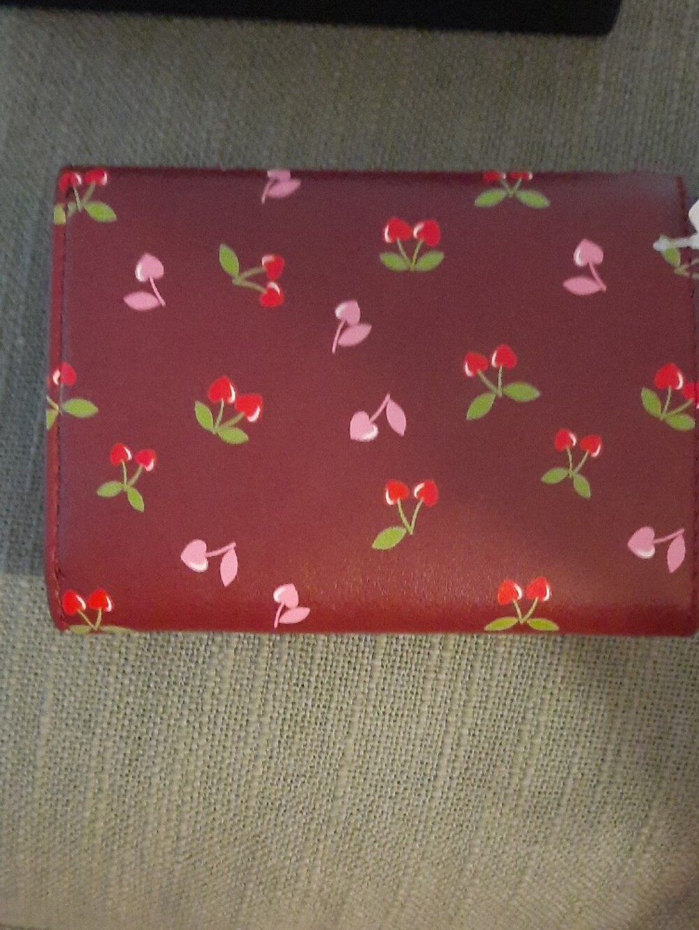 Aldo Berry Cherry-Print Wallet - Maroon with Pink & Green - Picture 3 of 8